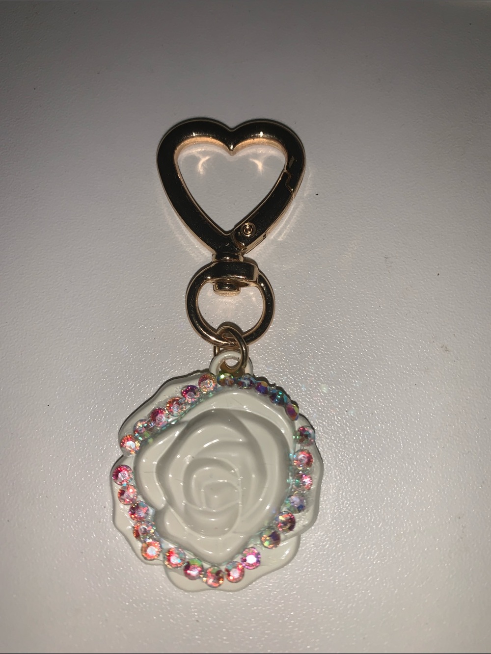 Cameilla flower mirror purse/bag charm keychain